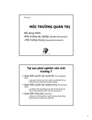 Giáo trình Quản trị - Bài 3: Môi trường quản trị - Ngô Quý Nhâm