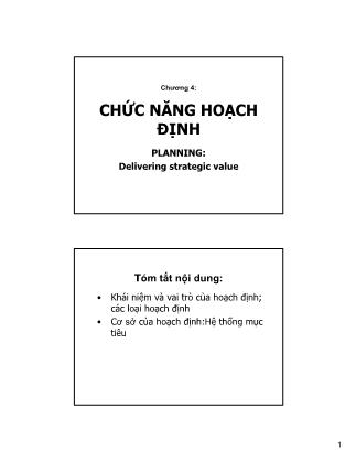 Giáo trình Quản trị - Bài 4: Chức năng hoạch định - Ngô Quý Nhâm