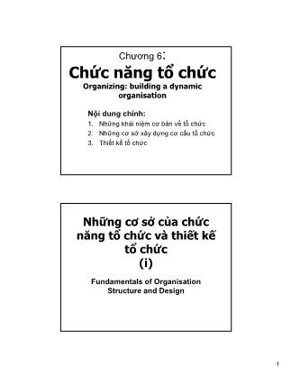 Giáo trình Quản trị - Bài 6: Chức năng tổ chức - Ngô Quý Nhâm