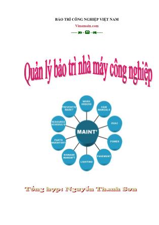 Giáo trình Quản trì bảo trì nhà máy công nghiệp - Nguyễn Thanh Sơn