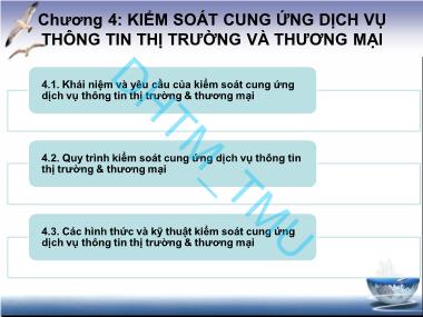 Giáo trình Quản trị các tổ chức - Chương 4: Kiểm soát cung ứng dịch vụ thông tin thị trường và thương mại