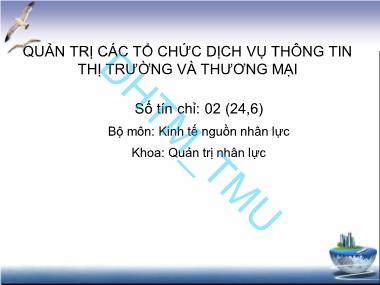 Giáo trình Quản trị các tổ chức dịch vụ thông tin thị trường và thương mại