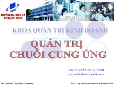 Giáo trình Quản trị chuỗi cung ứng - Nguyễn Phi Khanh