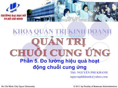 Giáo trình Quản trị chuỗi cung ứng - Phần 5: Đo lường hiệu quả hoạt động chuỗi cung ứng - Nguyễn Phi Khanh