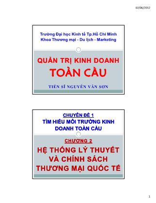 Giáo trình Quản trị kinh doanh toàn cầu - Chương 2: Hệ thống lí thuyết và chính sách thương mại quốc tế - Nguyễn Văn Sơn