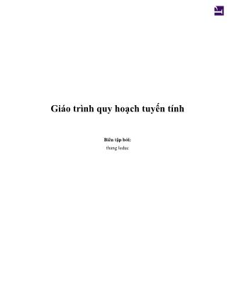 Giáo trình quy hoạch tuyến tính