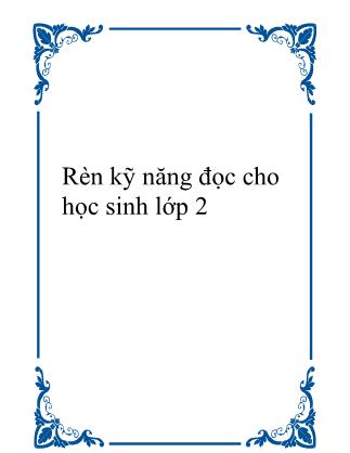 Giáo trình Rèn kỹ năng đọc cho học sinh Lớp 2