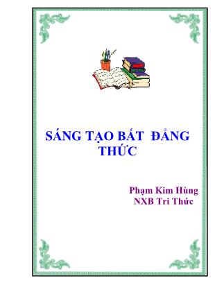 Giáo trình Sáng tạo bất đẳng thức - Phạm Kim Hùng