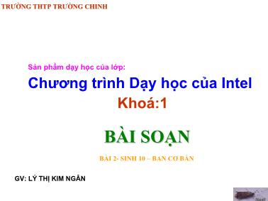 Giáo trình Sinh học Lớp 10 - Lý Thị Kim Ngân