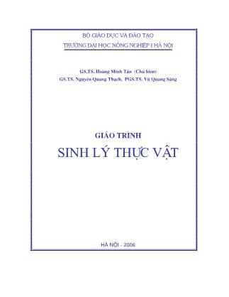 Giáo trình Sinh Lý thực vật