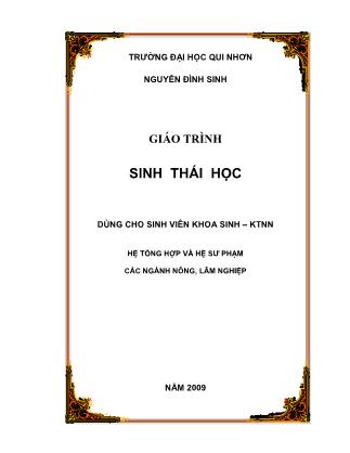 Giáo trình Sinh thái học - Nguyễn Đình Sinh