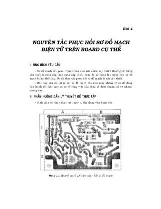 Giáo trình Sửa chữa điện tử thông dụng - Bài 4: Nguyên tắc phục hồi sơ đồ mạch điện trên Board cụ thể