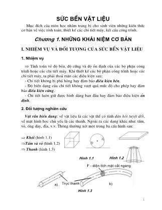 Giáo trình Sức bền vật liệu - Chương 1: Những khái niệm cơ bản