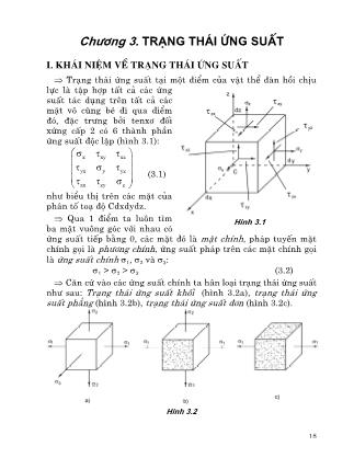 Giáo trình Sức bền vật liệu - Chương 3: Trạng Thái ứng suất