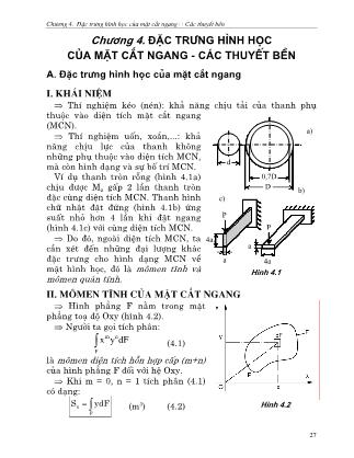 Giáo trình Sức bền vật liệu - Chương 4: Đặc trưng hình học của mặt cắt ngang - Các thuyết biến