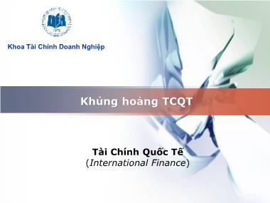 Giáo trình Tài chính doanh nghiệp - Bài 8: Khủng hoảng TCQT