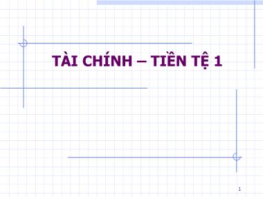 Giáo trình Tài chính-Tiền tệ 1 - Phạm Quốc Khang