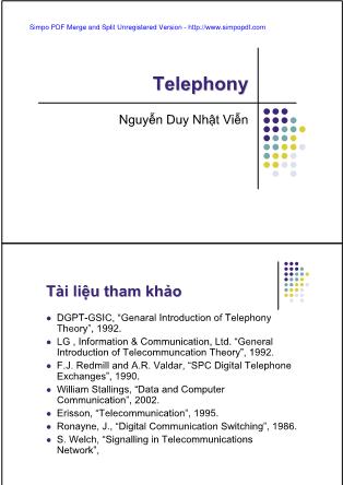 Giáo trình Telephony - Nguyễn Duy Nhật Viễn