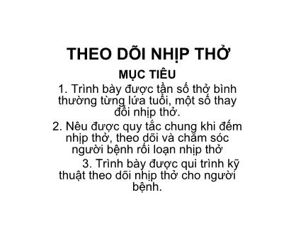 Giáo trình Theo dõi nhịp thở