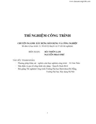 Giáo trình Thí nghiệm công trình - Bùi Thiên Lam