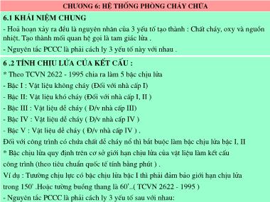 Giáo trình Thiết bị công trình - Chương 6: Hệ thống phòng cháy chữa