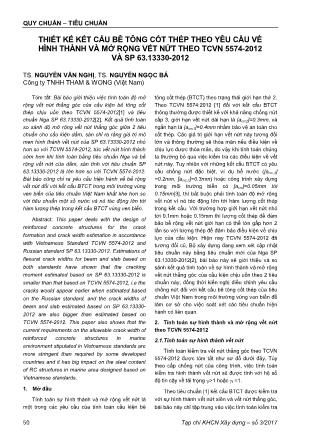 Giáo trình Thiết kế kết cấu bê tông cốt thép theo yêu cầu về hình thành và mở rộng vết nứt theo tcvn 5574-2012 và sp 63.13330-2012