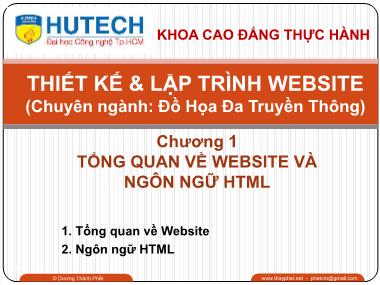 Giáo trình Thiết kế và lập trình Website - Chương 1: Tổng quan về Website và ngôn ngữ HTML