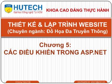 Giáo trình Thiết kế và Lập trình Website - Chương 5: Các điều khiển trong ASP.NET