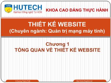 Giáo trình Thiết kế website - Chương 1: Tổng quan về thiết kế Website