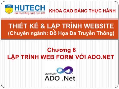 Giáo trình Thiết kế Website - Chương 6: Lập trình Web form với ADO.NET