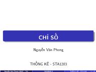 Giáo trình Thống kê - Chương 6: Chỉ số - Nguyễn Văn Phong