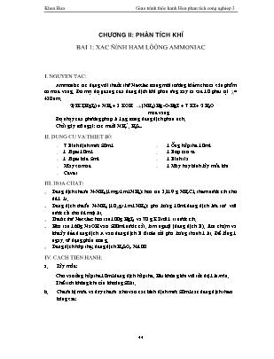 Giáo trình Thực hành Phân tích Công nghiệp 3 - Chương 2: Phân tích Khí