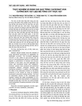 Giáo trình Thực nghiệm và đánh giá quá trình cacbonat hoá cưỡng bức vật liệu bê-Tông cốt thực vật