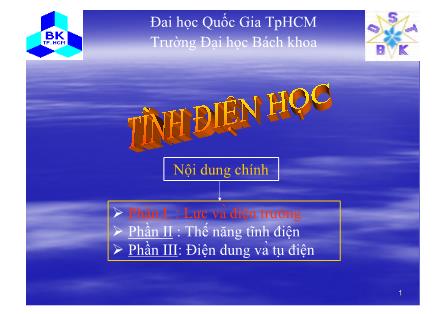 Giáo trình Tĩnh điện học - Phần 1: Lực và điện trường