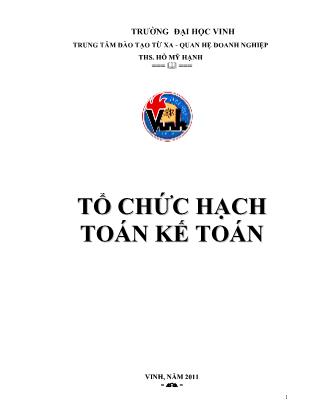 Giáo trình Tổ chức Hạch toán Kế toán - Chương 1 đến Chương 4