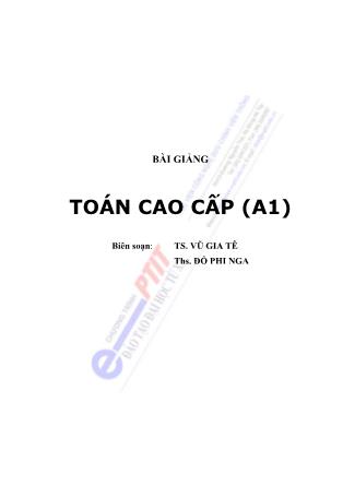 Giáo trình Toán cao cấp (A1) - Vũ Gia Tê