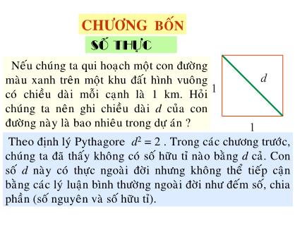 Giáo trình Toán giải tích 1 - Chương 4: Số thực