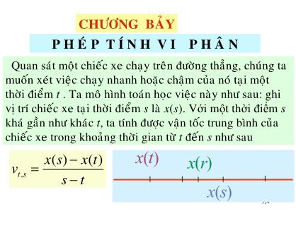 Giáo trình Toán giải tích 1 - Chương 7: Phép tính vi phân