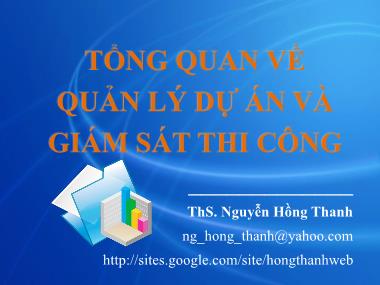 Giáo trình Tổng quan về quản lý dự án và giám sát thi công