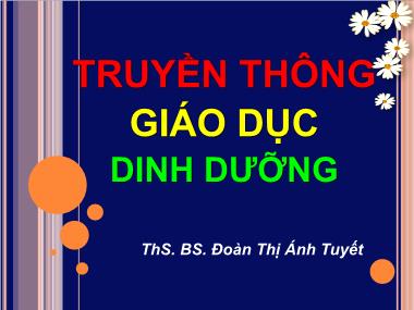 Giáo trình Truyền thông giáo dục dinh dưỡng - Đoàn Thị Ánh Tuyết