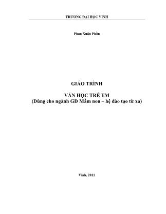 Giáo trình Văn học trẻ em - Phan Xuân Phồn