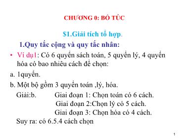 Giáo trình xác suất thống kê - Chương 0: Bổ túc