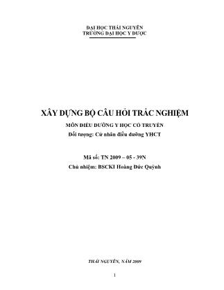 Giáo trình Xây dựng bộ câu hỏi trắc nghiệm - Hoàng Đức Quỳnh