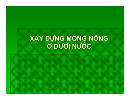 Giáo trình xây dựng móng nông ở dưới nước