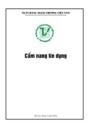 Tài liệu Cẩm nang tín dụng