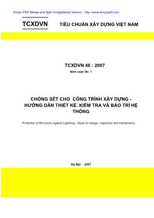 Tài liệu Chống sét cho công trình xây dựng-Hướng dẫn thiết kế, kiểm tra và bảo trì hệ thống