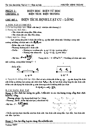 Tài liệu dạy thêm Vật Lý 11 - Nguyễn Đình Thành
