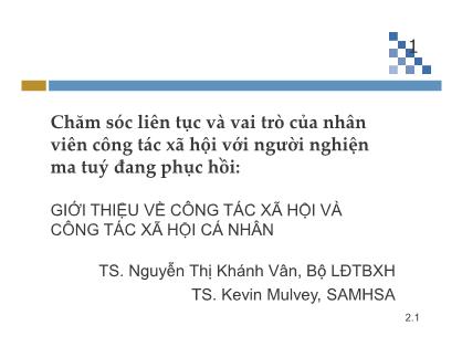 Tài liệu Giới thiệu về công tác xã hội và công tác xã hội cá nhân