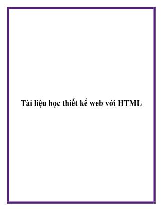 Tài liệu học thiết kế web với HTML