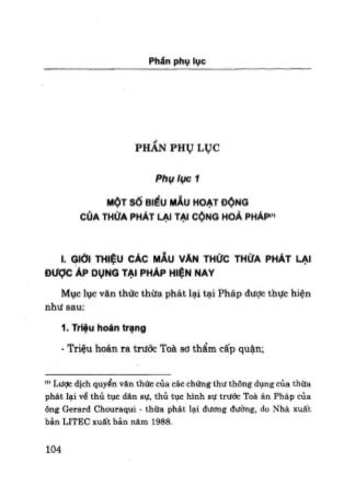 Tài liệu Một số biểu mẫu hoạt động của thừa phát lại tại Cộng hòa Pháp